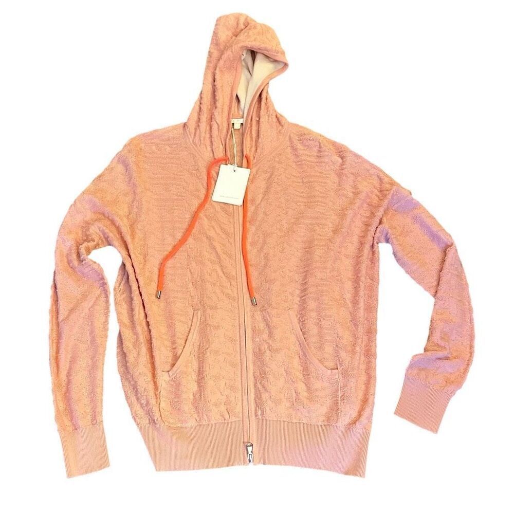 Lisa Todd Zip Front Hooded Textured Sweater NWT Size Small